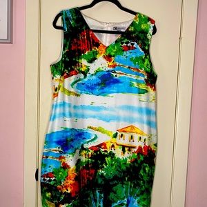 ❤NBW❤ Multi-Color, Vibrant Scenery Print Dress
